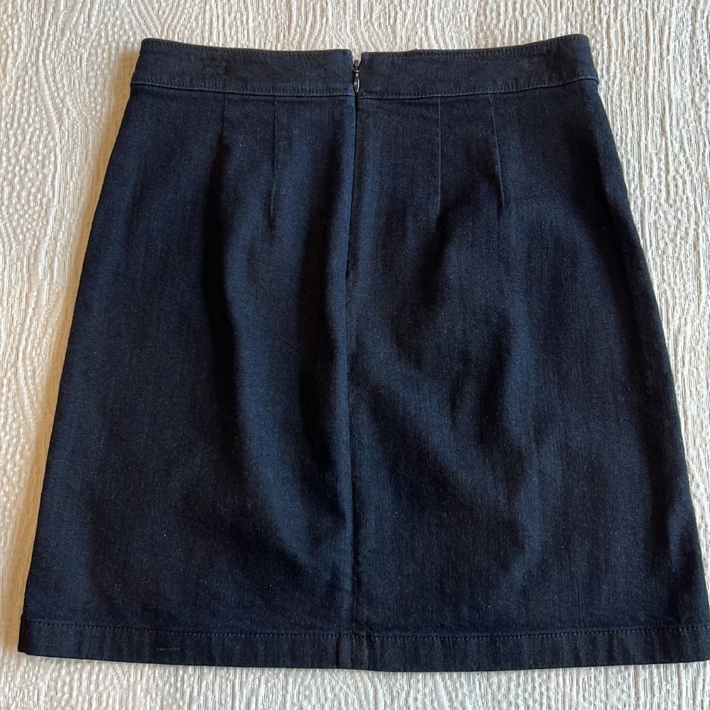 LOFT Stretch Navy Denim Skirt - Picture 2 of 3